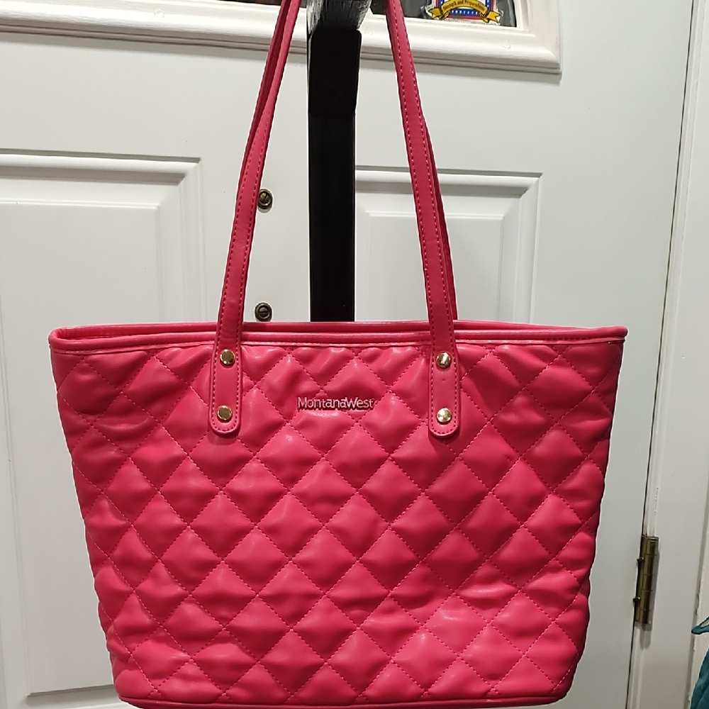 Montana West Fuchsia Quilted Tote